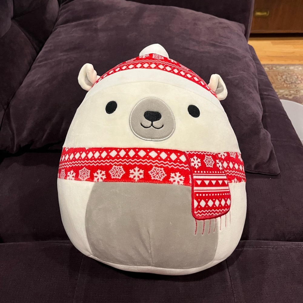 NWOT Squishmallows Brooke the Polar Bear Christmas 12" Stuffed Plush